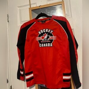 Vintage Boys Medium 10-12 Hockey Jersey Team Canada Olympics Jersey